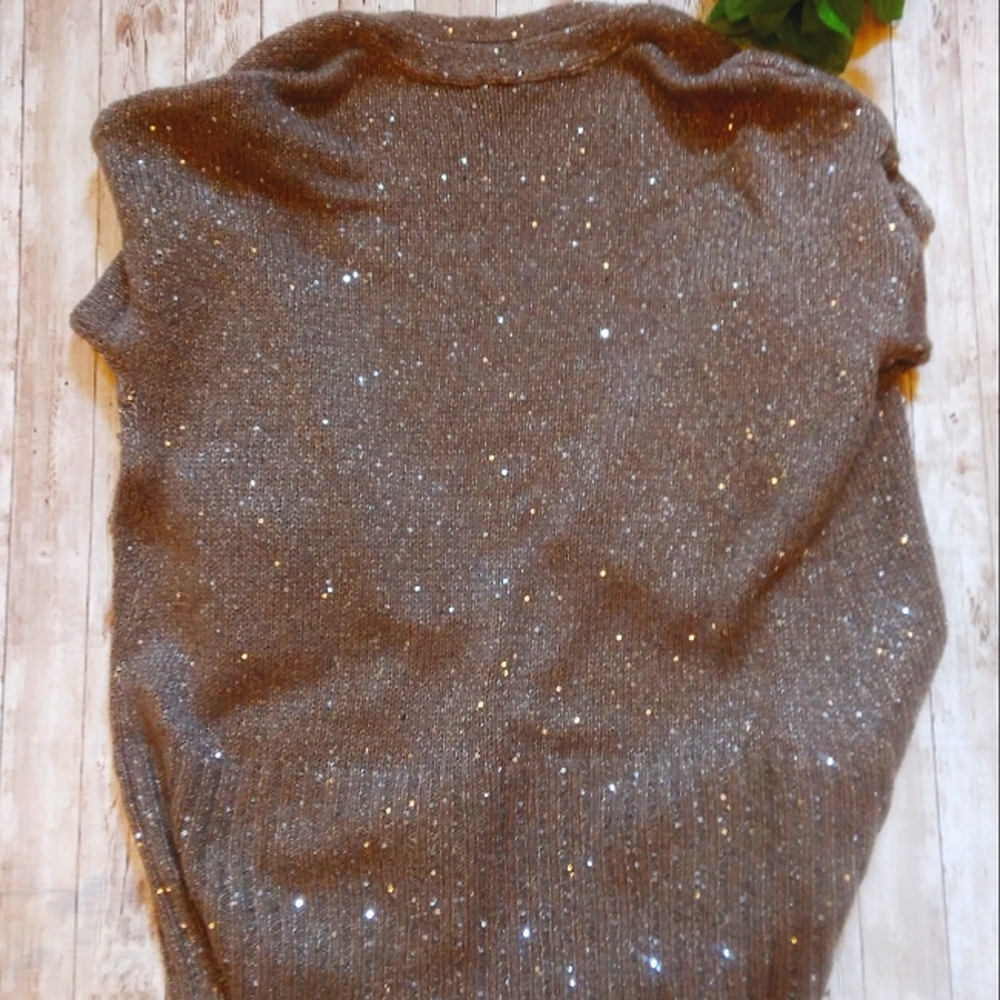 J Jill women's brown and sparkly cardigan size Large (J5) - Picture 2 of 3